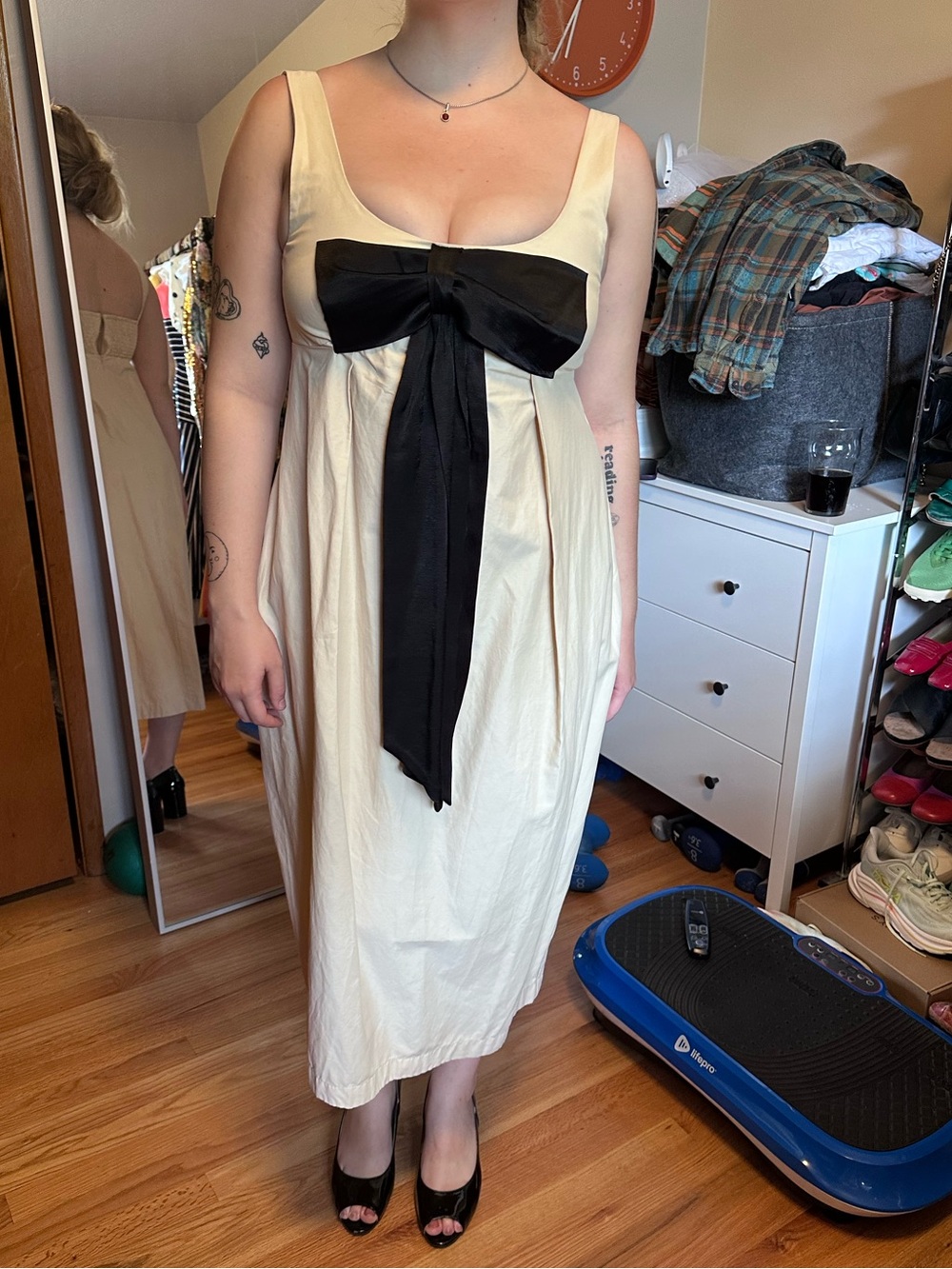 Maeve Barrel Bow Mido Dress, NWT L - Picture 5 of 6